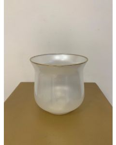 PORTACANDELE MINI METALLIZZATO BIANCO.