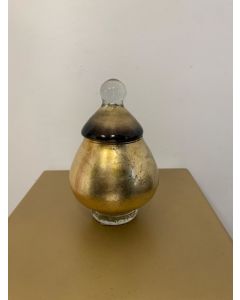 AMPOLLA PICCOLA IN VETRO NERO E ORO CORTINA.