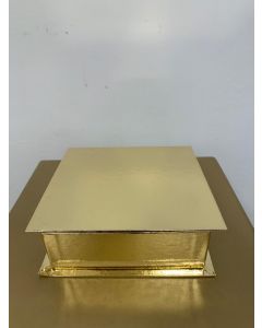 SCATOLINA PORTACONFETTI ORO CON DIVISORI 40X40CM
