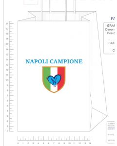 SHOPPER CARTA BIANCO NAPOLI CAMPIONE 22X10X29CM