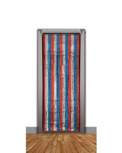 TENDA A FRANGE DECORATIVA ARGENTO,BLU E ROSSA