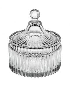 BOMBONIERA VETRO RIGATO F125105