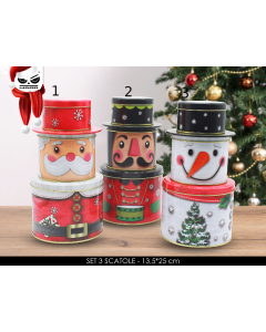 SET 3 SCATOLE TONDE IN LATTA