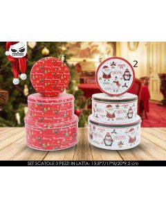 SET 3 SCATOLE TONDE X-MAS