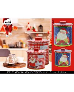 SCATOLE IN LATTA BISCOTTIERE SET 2 PZ.
