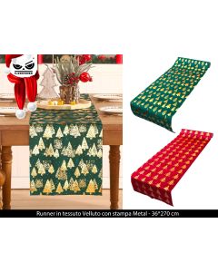RUNNER EFFETTO VELLUTO CHRISTMAS TREE