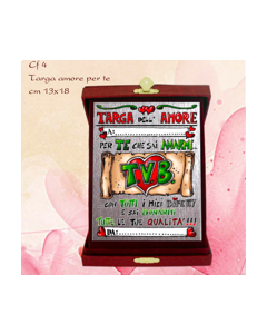 TARGA AMOREVOLE "AMORE PER TE" LV