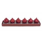 CANDELE TEA LIGHT PALLINE ROSSE PZ.6