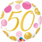 PALLONCINI MYLAR 50 ROSA E ORO 18inch.