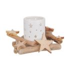 PORTA CANDELA BIANCO CON STELLE 