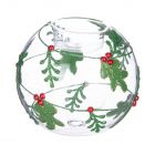 PORTA CANDELA BERRIES TRASPARENTE E VERDE