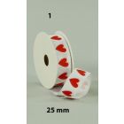 NASTRO DECORATIVO CON CUORI ROSSI 25X20MM LV