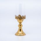 PORTACANDELA RETRO ORO 11X11X31cm.