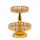 ALZATINA DUE PIANI TONDO ORO 24X18X30CM 