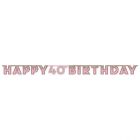 FESTONE HAPPY 40TH BIRTHDAY PINK