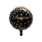PALLONCINO MYLAR 18" AUGURI CORIANDOLI ORO