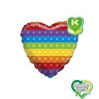 PALLONCINO MYLAR 18" CUORE ARCOBALENO POP-IT