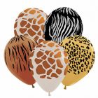 PALLONCINI 12" FASHION E METALLIC ASSORTITI CON STAMPA ANIMALE SEMPERTEX 50PZ.