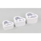 SET 3 SCATOLE CUORE TRASPARENTI BIANCO LV
