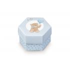 SCATOLINE ESAGONO LITTLE BEAR AZZURRO CON DIVISORIO 8x5,5CM PZ.10