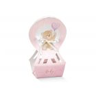 SCATOLINE MONGOLFIERA LITTLE BEAR ROSA 6x4x14,5CM PZ.10 17859C