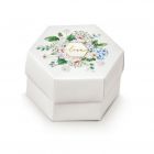 SCATOLINA PORTACONFETTI ESAGONALE LOVE BIANCO 8X5CM