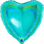CUORE MYLAR 18" TIFFANY GLITTER