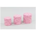 SET 3 SCATOLE ROSA IN VELLUTO LV