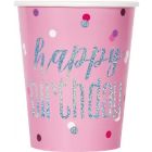 BICCHIERI HAPPY BIRTHDAY GLITZ PINK PZ.8