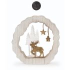 DECO CERVO ORO CON ALBERO IN LEGNO 