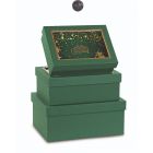 SET 3 SCATOLE VERDI MERRY CHRISTMAS