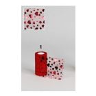 ROTOLO TULLE ROSSO CON CUORI METAL CM 12.5 X 25 MT LV