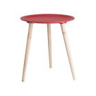 TAVOLINO IN LEGNO ROSSO ø 48CM