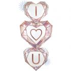 PALLONCINO MYLAR 48" MULTI-BALLOONS AMORE "OPAL LOVE YOU GEM" LV