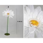 FIORE ARTIFICIALE MARGHERITA BIANCA CON STELO H CM 140