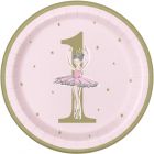 PIATTI BALLERINA PINK & GOLD 1ST BIRTHDAY PZ.8