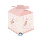 10 SCATOLINE CUBETTO FIOCCO BATTESIMO BABY BEAR ROSA 76845