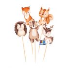 MINI CAKE TOPPER SAGOMATI WOOD ANIMALS PZ.5 76794