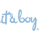 PALLONCINO MYLAR SCRITTA SAGOMATA IT'S A BOY CELESTE