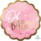 PALLONCINO MYLAR SUPERSHAPE NASCITA ROSA "OH BABY"