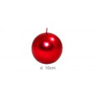 CANDELA SFERA ROSSA 10CM