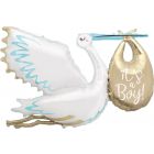 PALLONCINO MYLAR JUMBO CICOGNA CELESTE