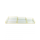 VASSOI IN VETRO PLATEAU QUADRATO 3PZ