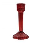 CANDELABRO IN VETRO RIGATO ROSSO 16CM  41559