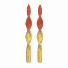 CANDELE BICOLORE ROSSO E ORO 25CM