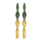 CANDELE BICOLORE VERDE E ORO 25CM 