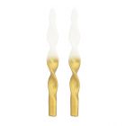 CANDELA BICOLORE BIANCO E ORO 25CM