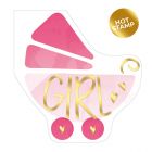 TOVAGLIOLI SAGOMATI CARROZZINA ROSA PZ.16