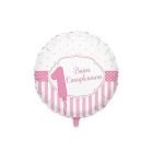 PALLONCINO MYLAR 1° COMPLEANNO ROSA 45CM