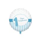 PALLONCINO MYLAR 1° COMPLEANNO CELESTE 45CM